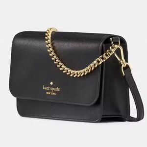 Kate Spade Black Crossbody Bag with Gold Chain
